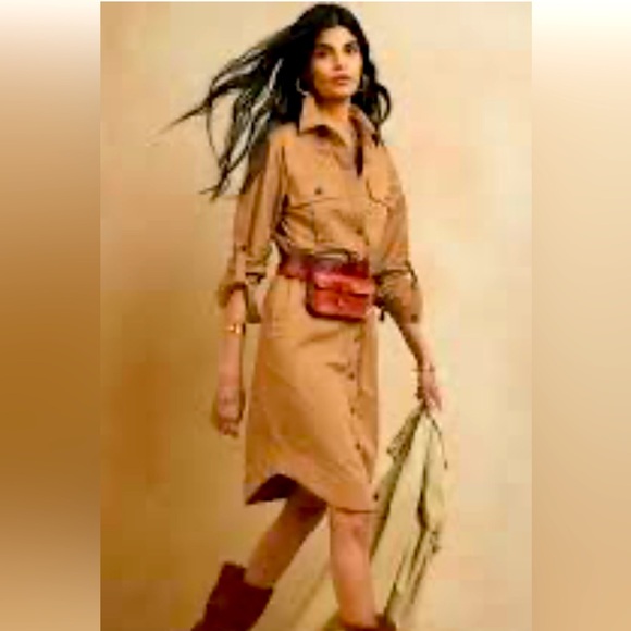 Banana Republic Utility Dress Beige Size Small - Picture 4 of 6